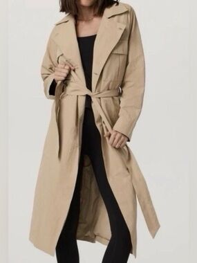 New With Tags Vuori Rhodes Trench Coat Khaki Small NWT